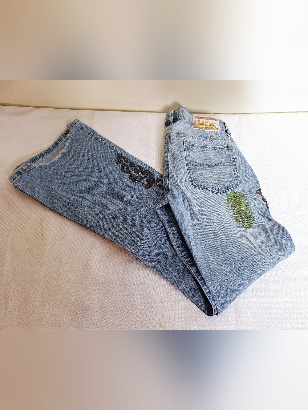Z.Cavaricc " Artsy,Eathy,Boho" Highly Distressed, Bohemian, 70's, Jeans.